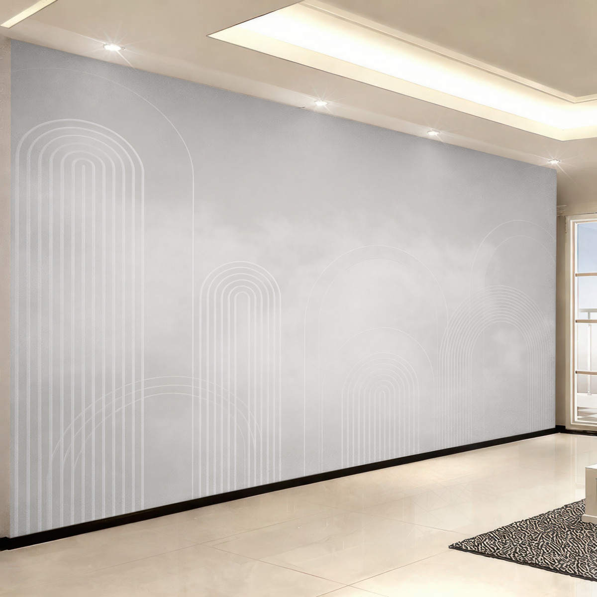 Fototapeta Minimalistyczne łuki i obłoki.