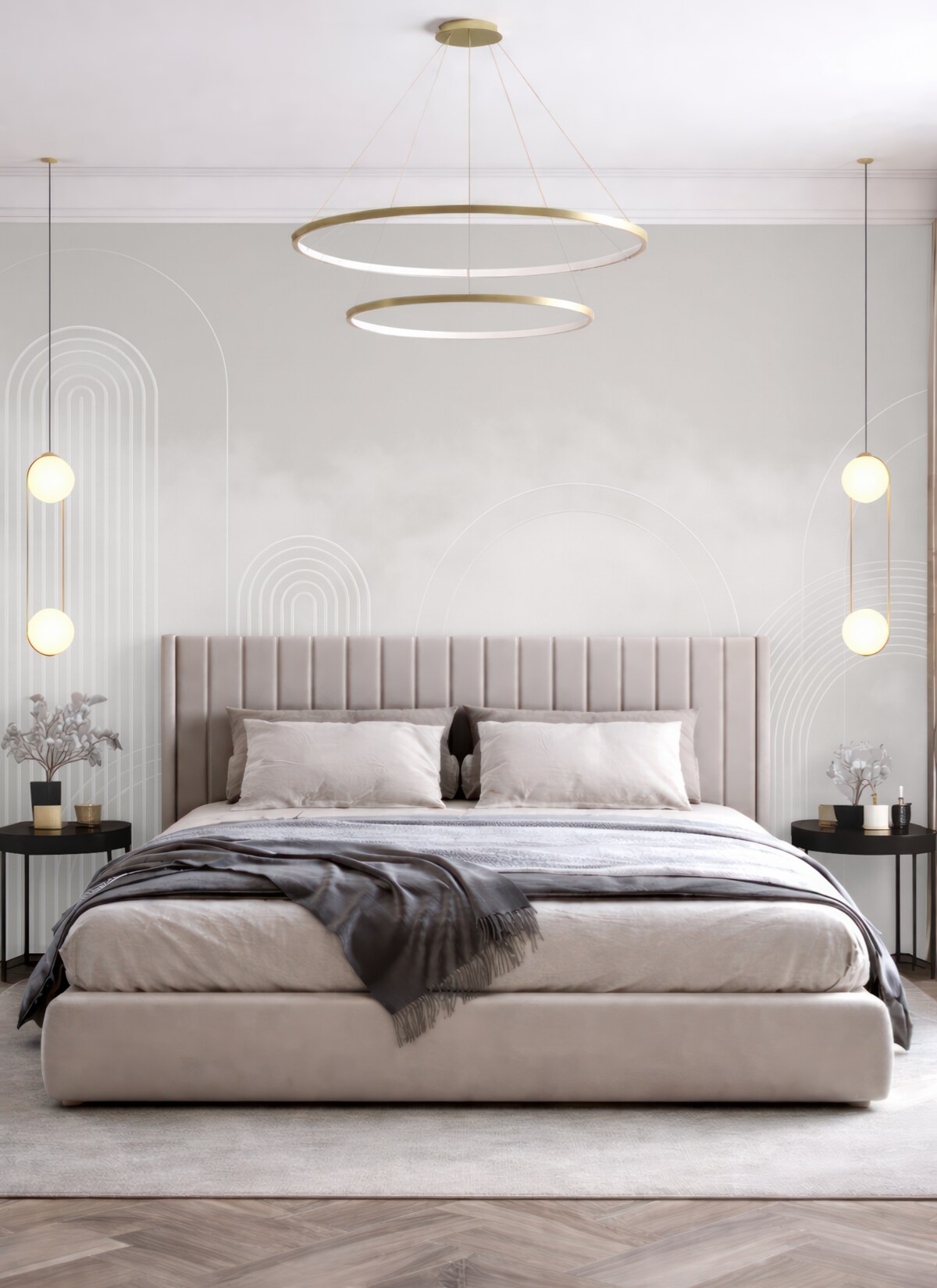 Fototapeta Minimalistyczne łuki i obłoki.