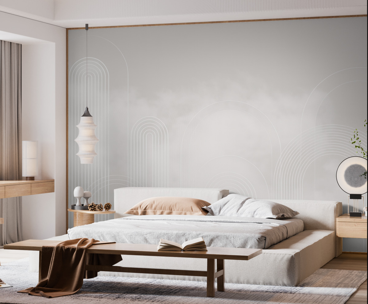 Fototapeta Minimalistyczne łuki i obłoki.