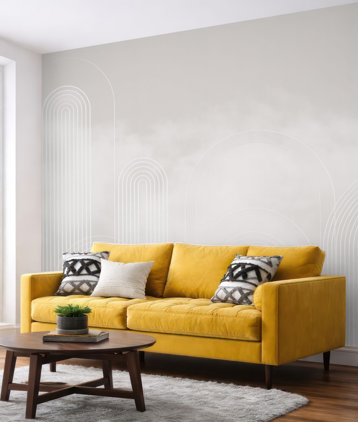 Fototapeta Minimalistyczne łuki i obłoki.