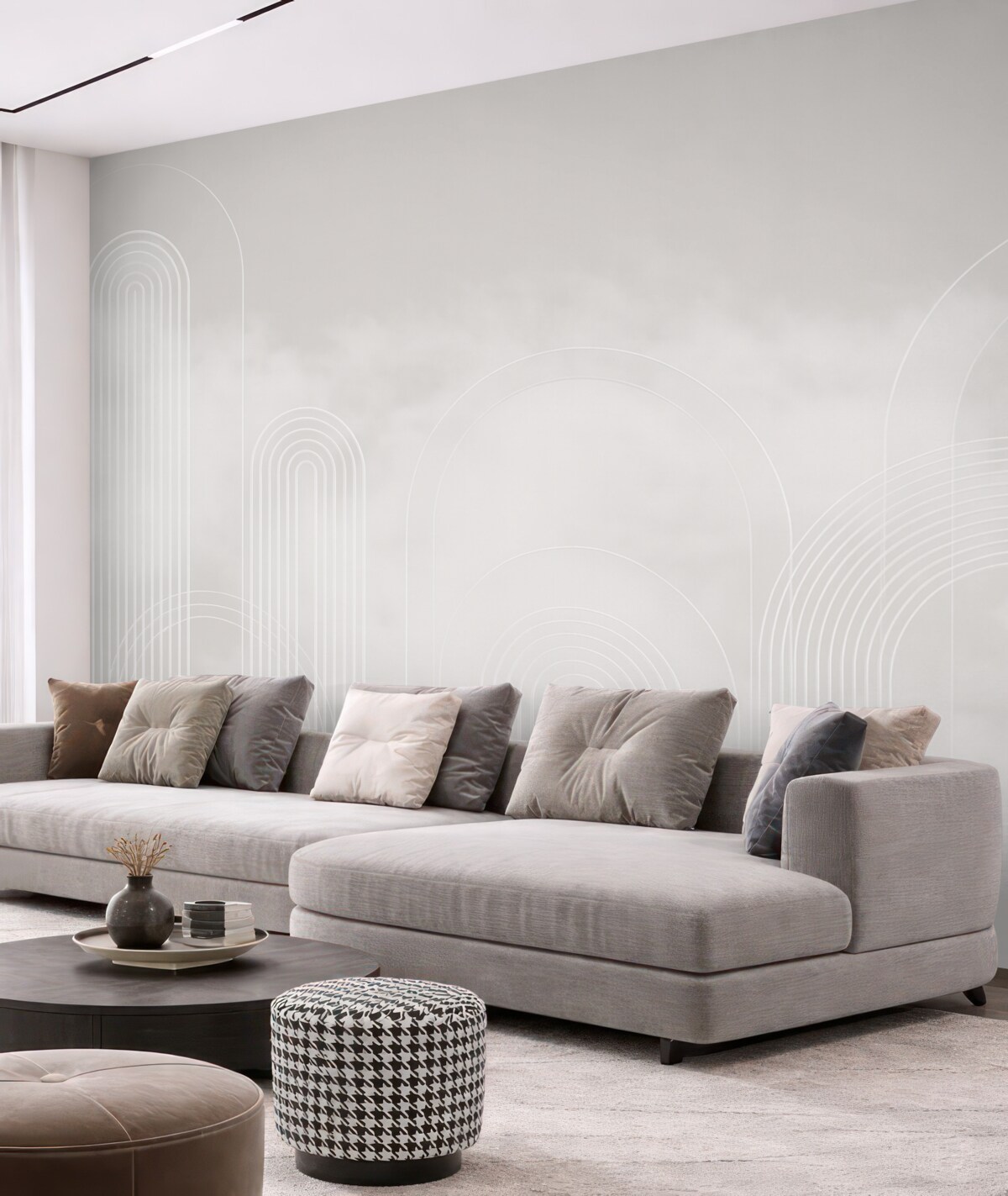 Fototapeta Minimalistyczne łuki i obłoki.