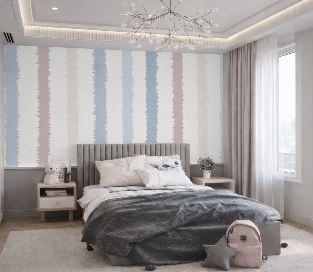 Fototapeta Kolorowe pasy, różowy, błękitny.