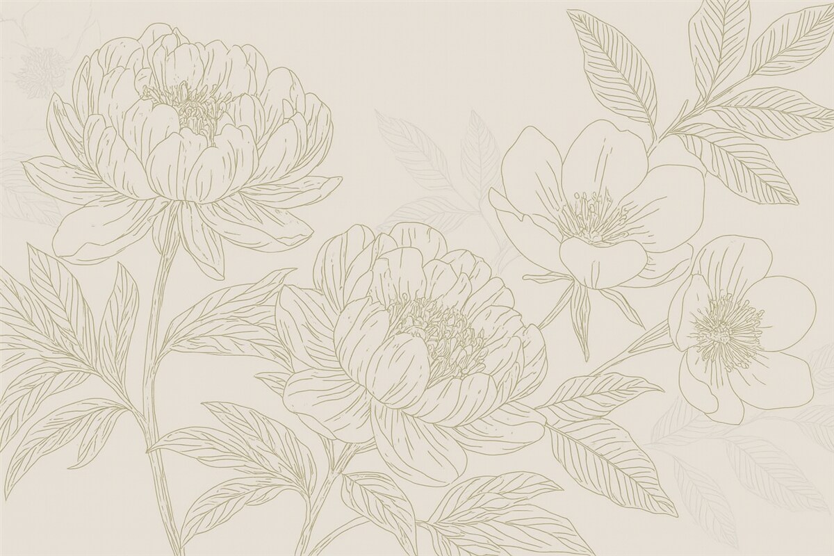 Fototapeta Kwiaty o linii w odcieniu zielonym.