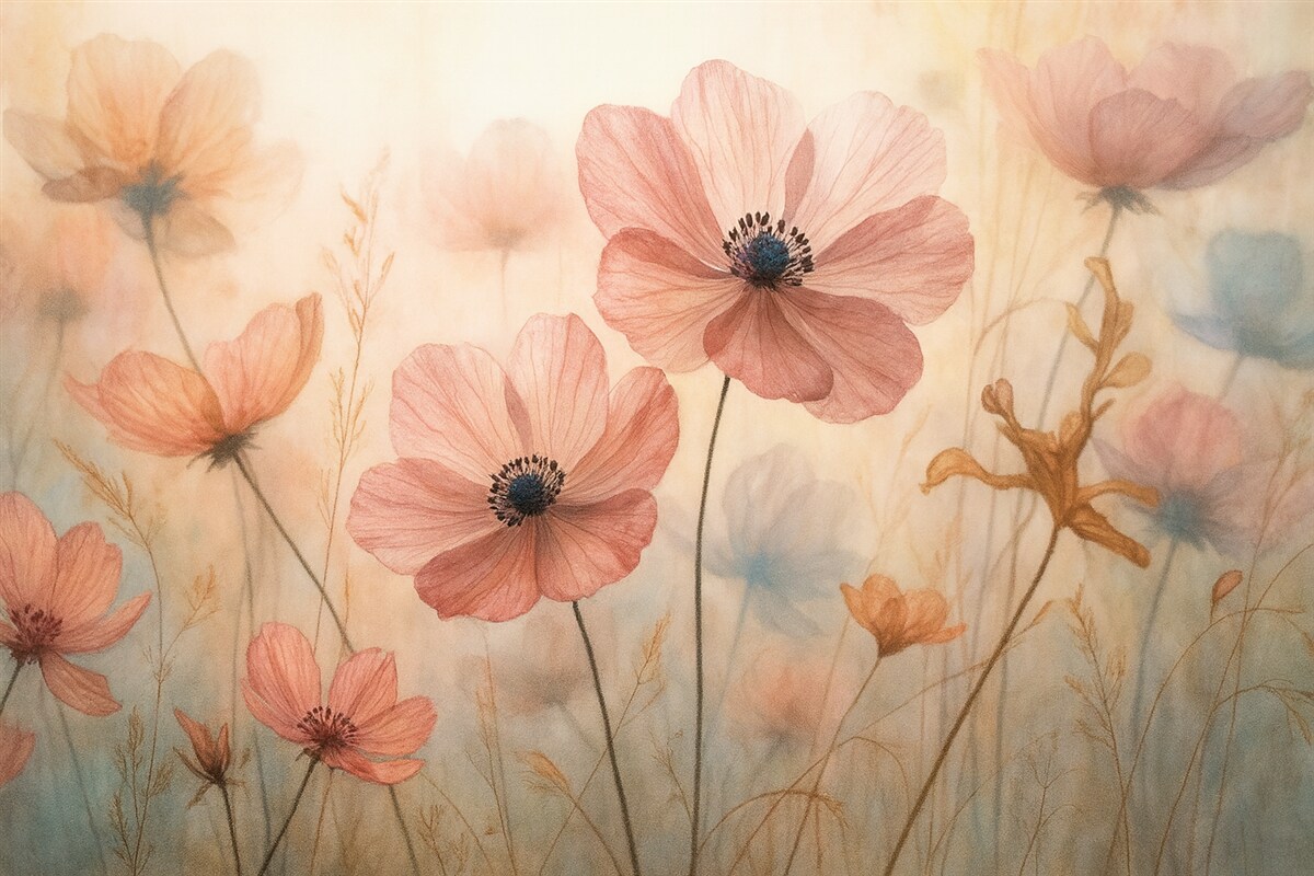 Fototapeta Kwiaty w odcieniu różowym.