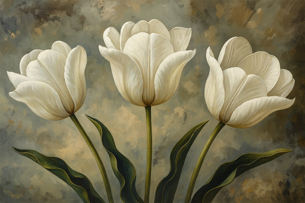 Fototapeta Tulipany w kolorze białym.