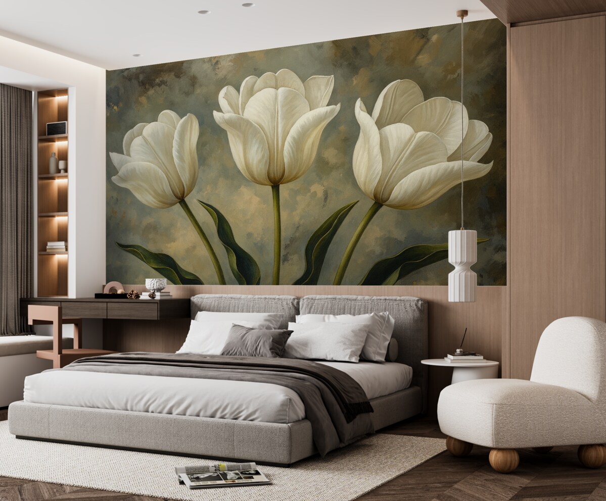 Fototapeta Tulipany w kolorze białym.