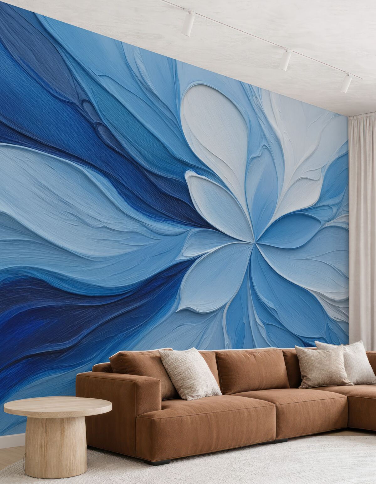 Fototapeta Abstrakcyjne niebieskie tło z machnięciami pędzla.