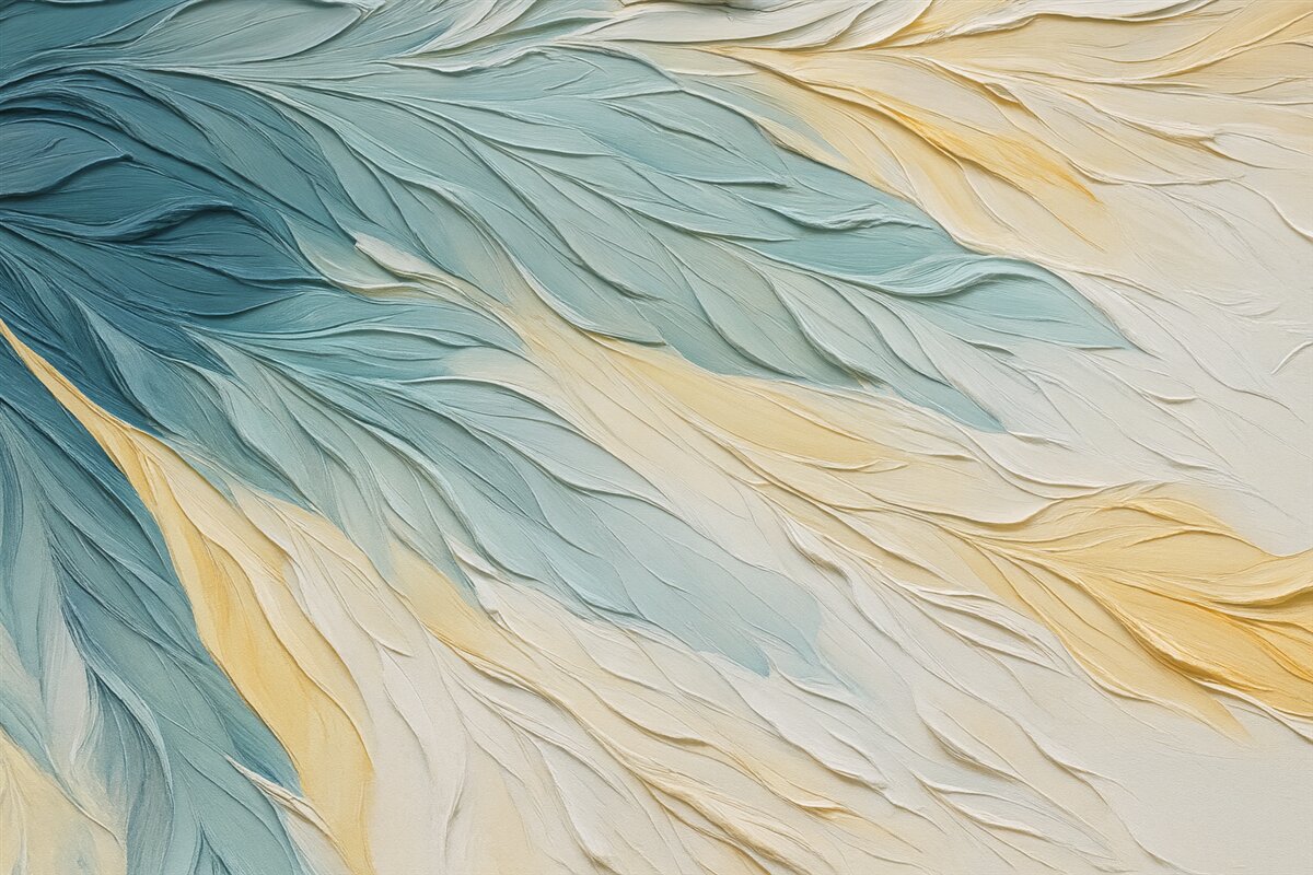 Fototapeta Abstrakcyjne smugi niebieskiej, szarej i beżowej farby.