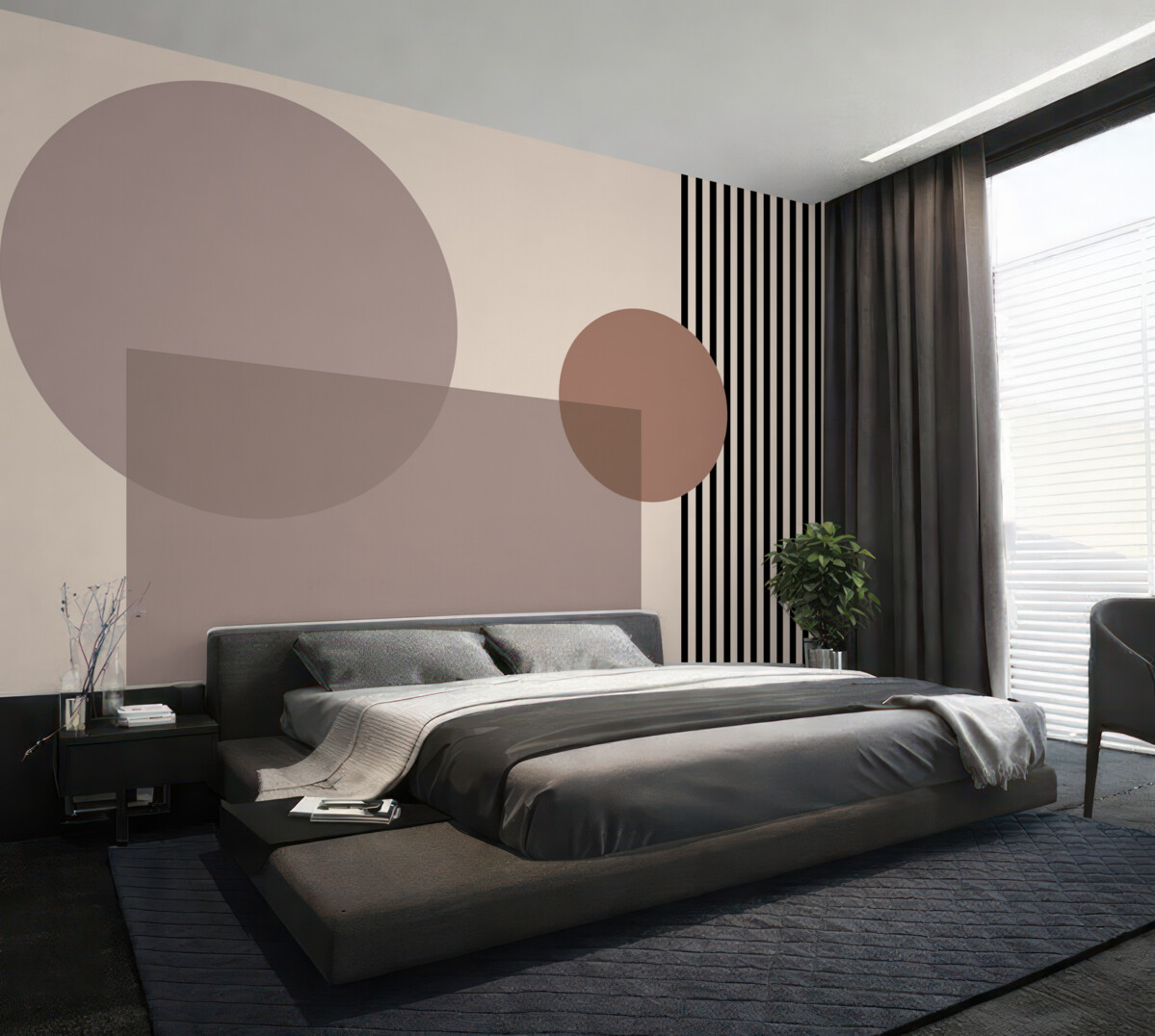 Fototapeta Okręgi, jasny beż, subtelne odcienie, abstrakcjonizm.