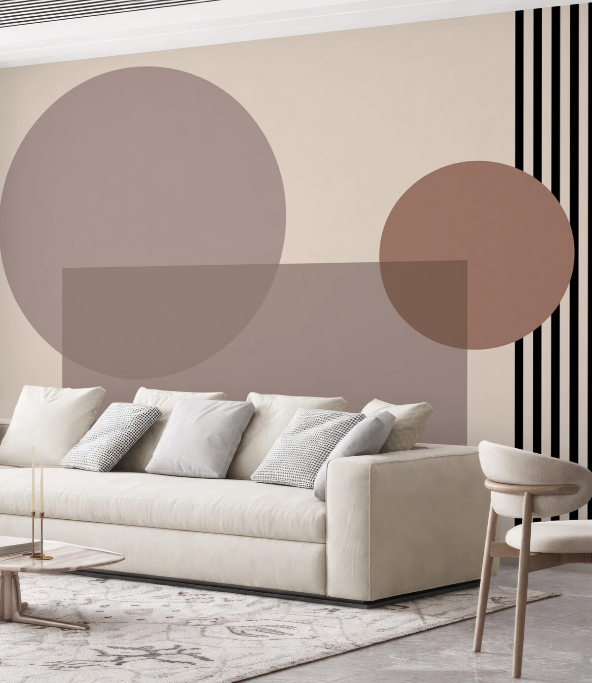 Fototapeta Okręgi, jasny beż, subtelne odcienie, abstrakcjonizm.