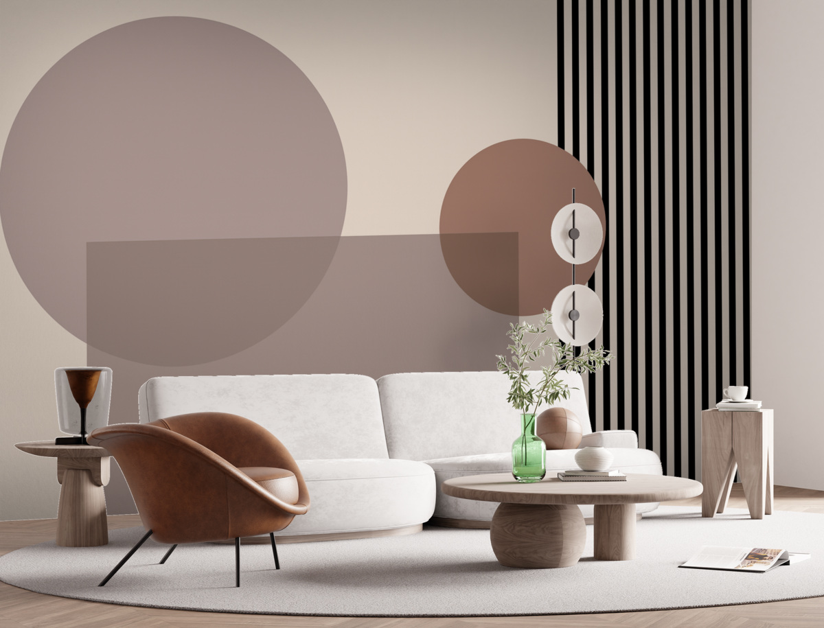 Fototapeta Okręgi, jasny beż, subtelne odcienie, abstrakcjonizm.