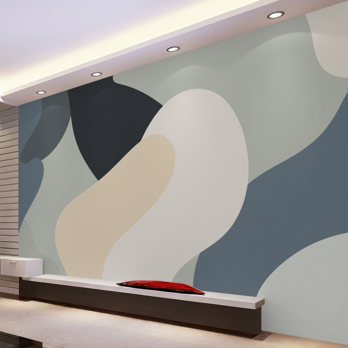 Fototapeta Plamy, różne odcienie, beżowy, błękitny, szary.