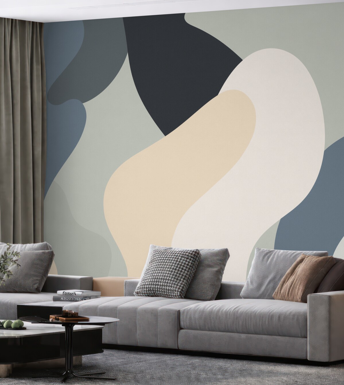 Fototapeta Plamy, różne odcienie, beżowy, błękitny, szary.