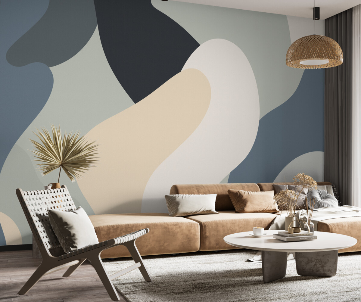 Fototapeta Plamy, różne odcienie, beżowy, błękitny, szary.