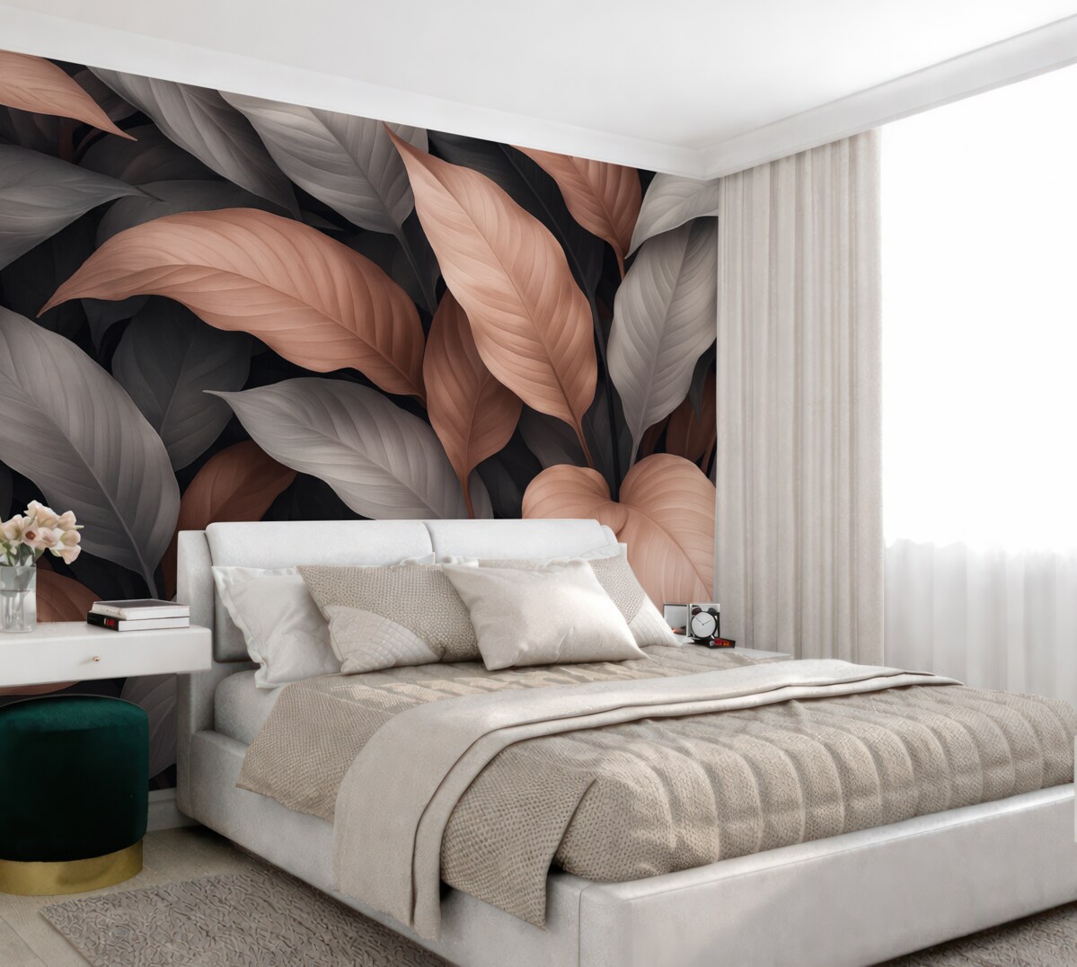 Fototapeta Rośliny tropikalne w odcieniach czerwonym i niebieskim.