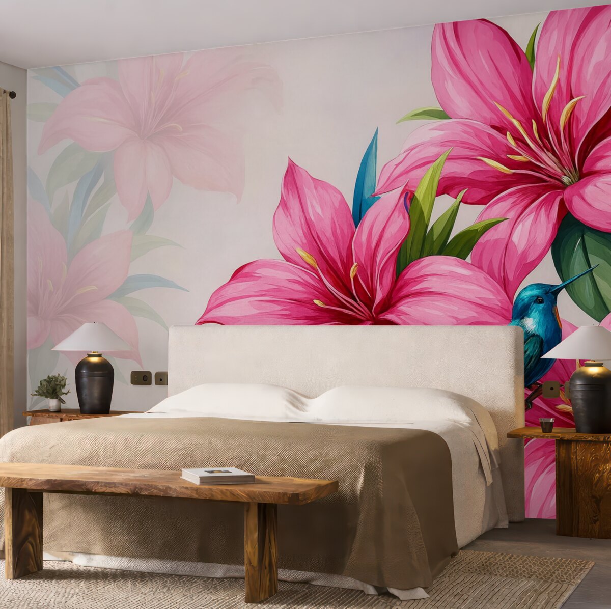 Fototapeta wielkie kwiaty, różowe kwiaty, jasne kwiaty