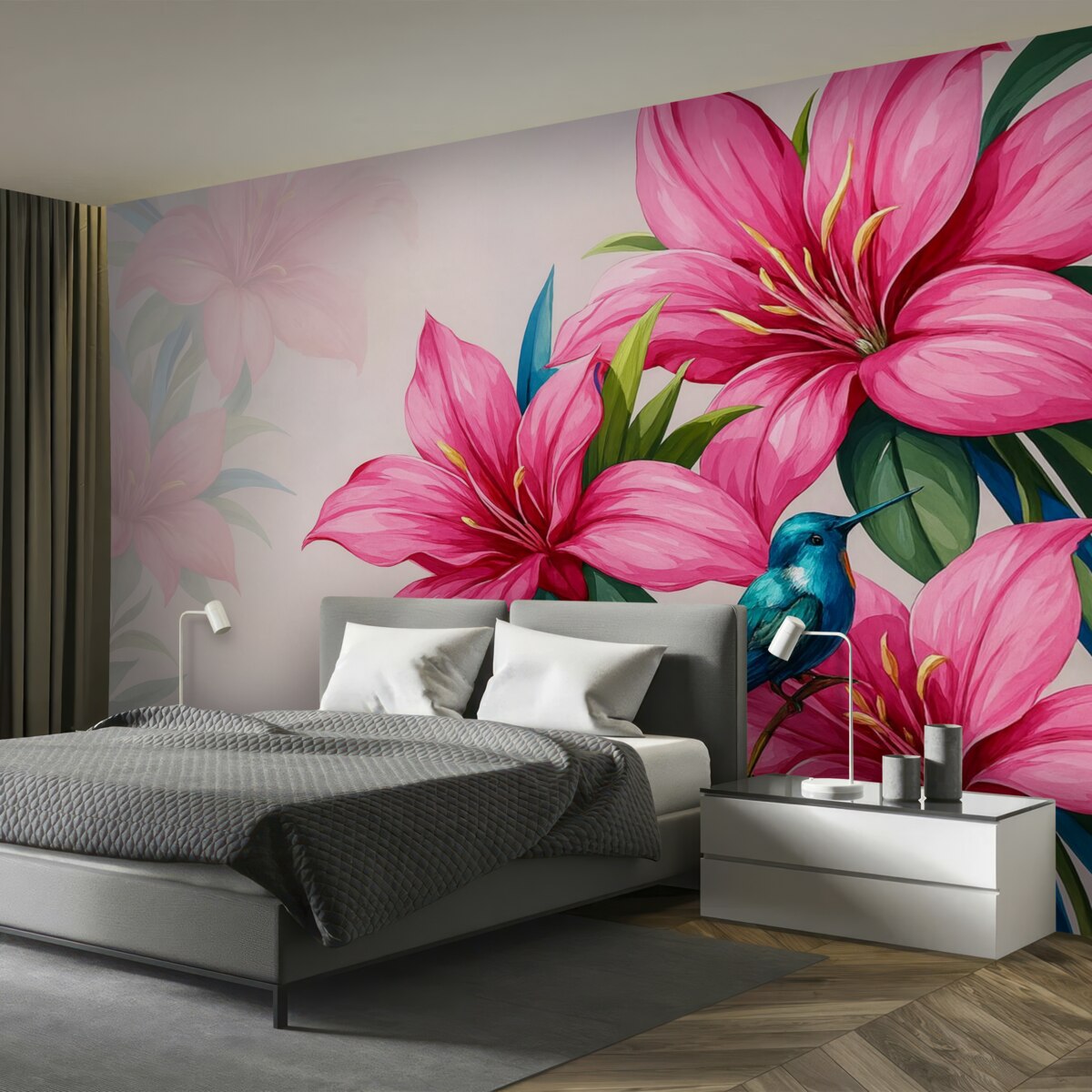 Fototapeta wielkie kwiaty, różowe kwiaty, jasne kwiaty