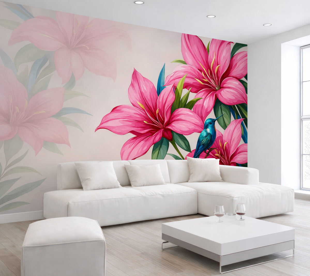 Fototapeta wielkie kwiaty, różowe kwiaty, jasne kwiaty