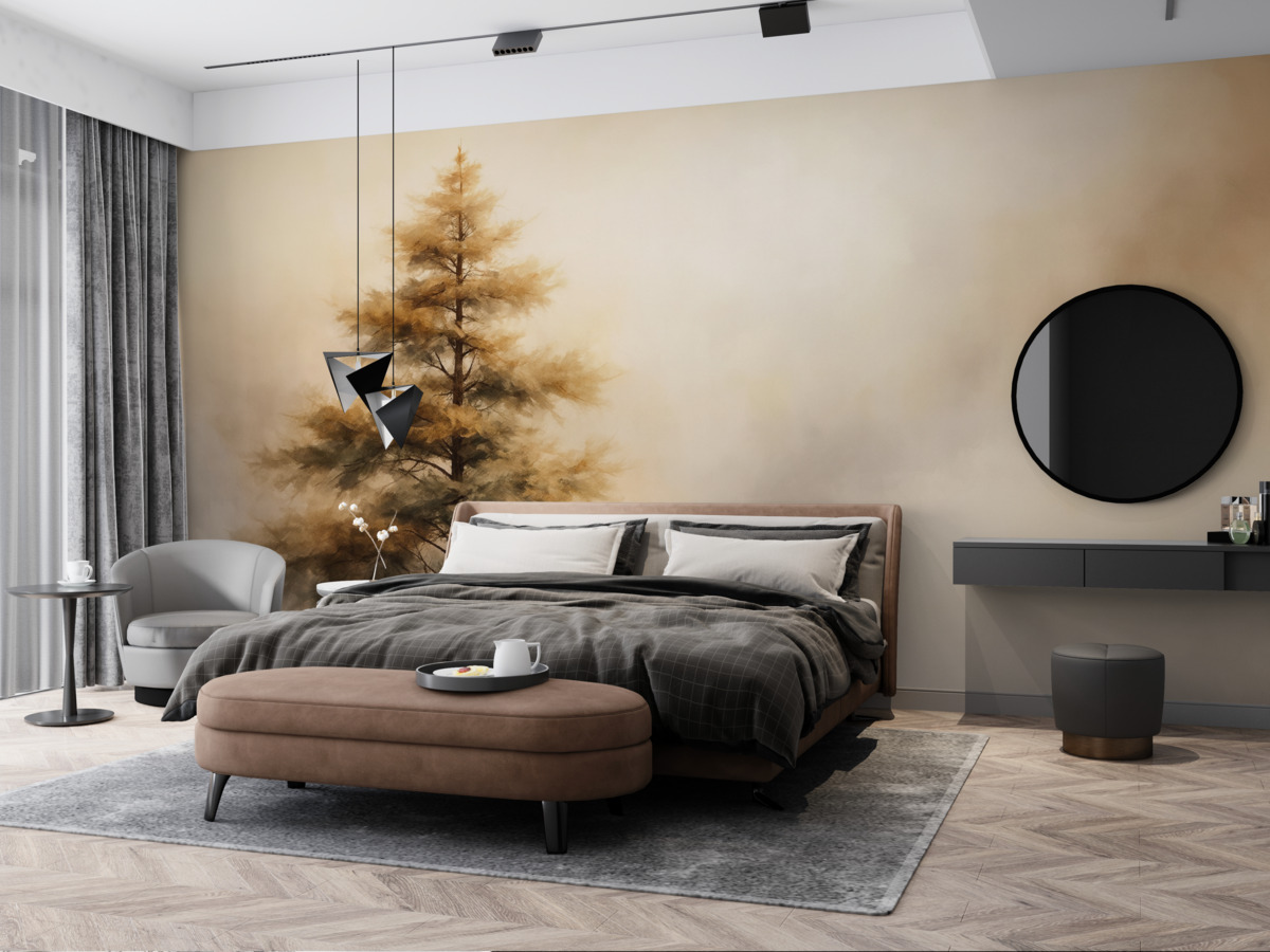 Fototapeta Pojedyncze drzewo w mgle.