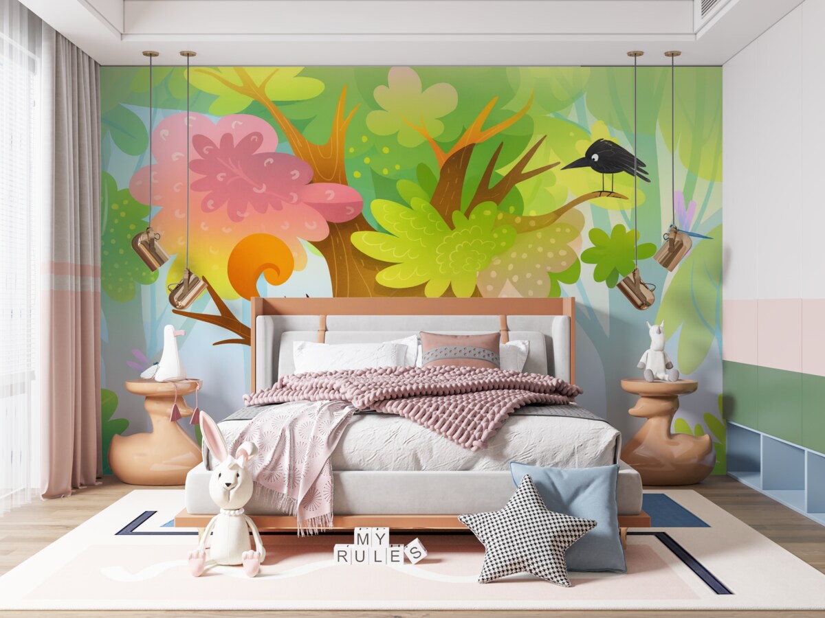 Fototapeta Czarodziejka, zwierzęta, wiewiórki, puchacz, las.