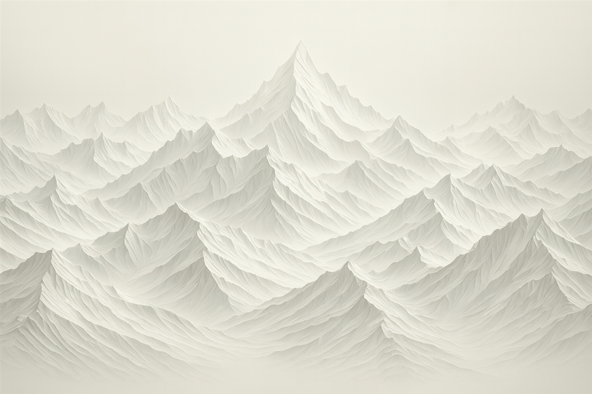 Fototapeta Górzyste szczyty w odcieniach szarości.