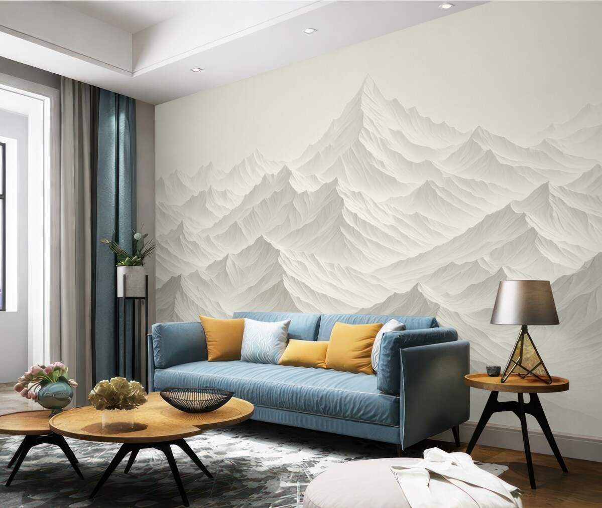 Fototapeta Górzyste szczyty w odcieniach szarości.