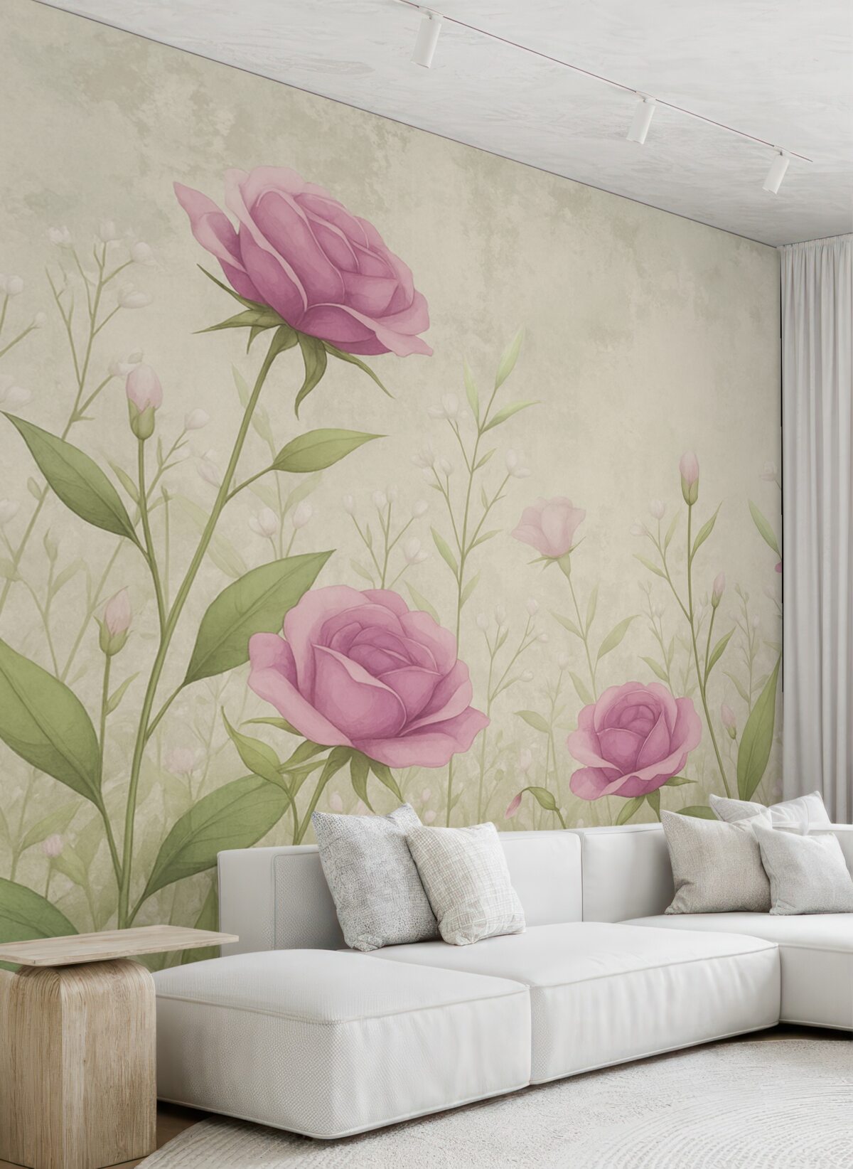 Fototapeta Subtelne kwiaty i zioła na szarym tle.