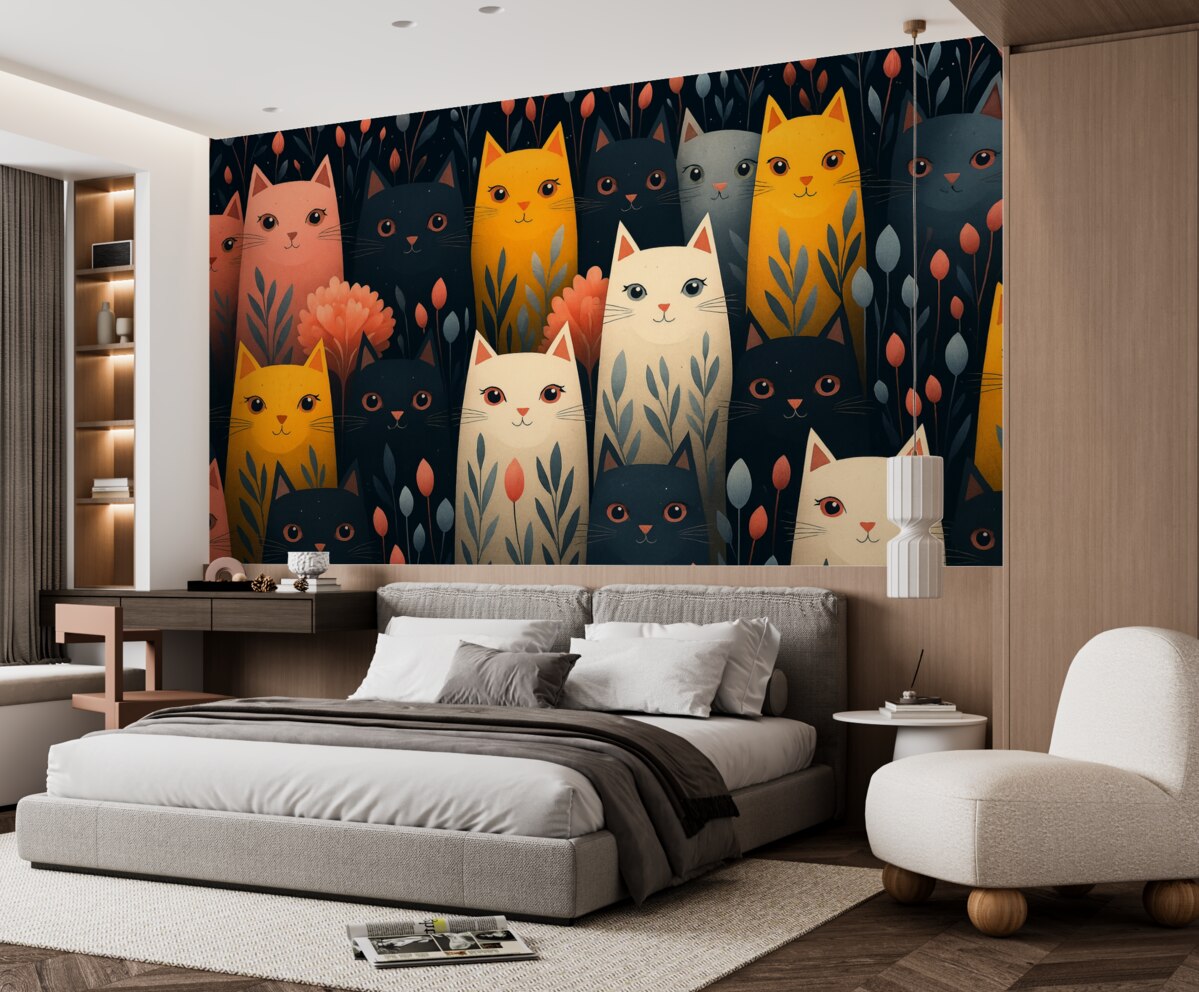 Fototapeta Koty, barwne koty.