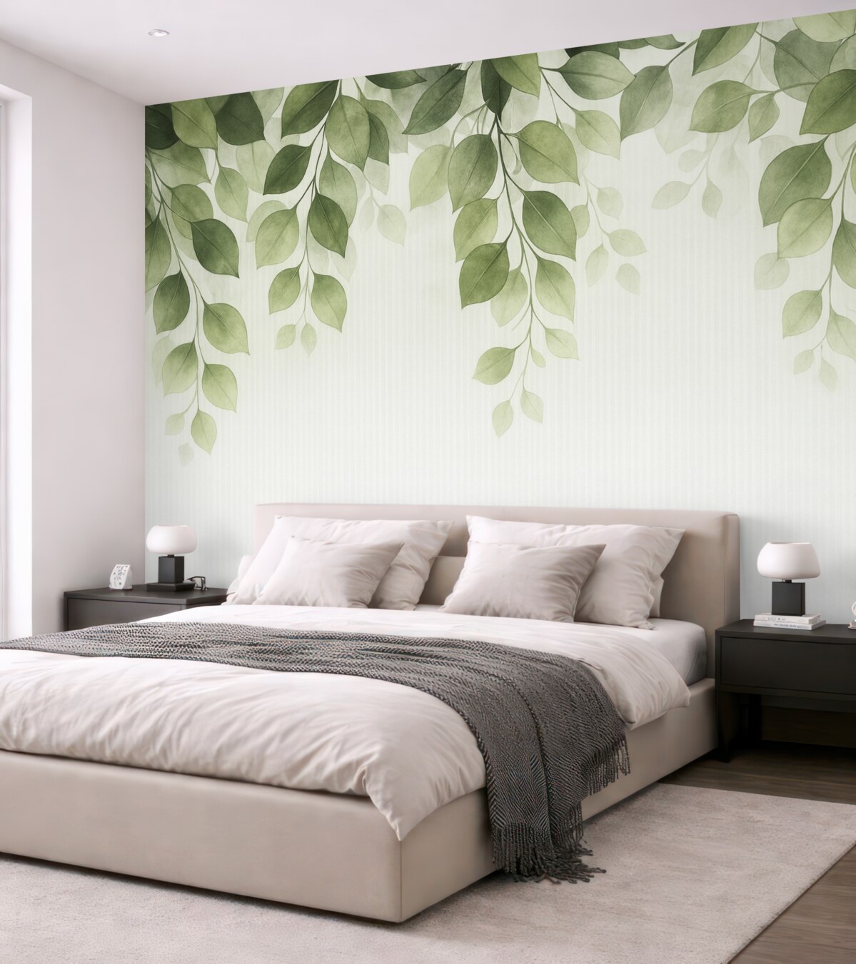 Fototapeta Liście eukaliptusa za szybą.