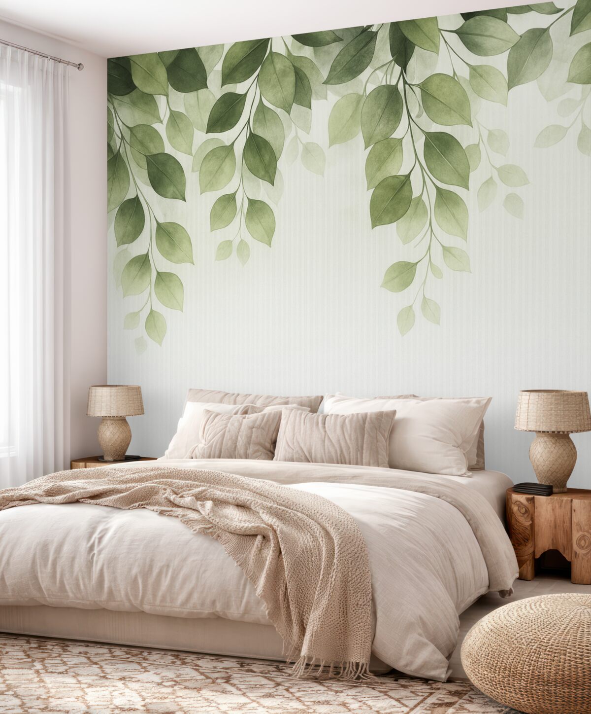 Fototapeta Liście eukaliptusa za szybą.