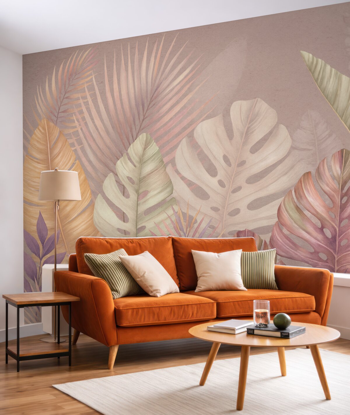 Fototapeta Tropikalne liście oraz pasujące barwy.