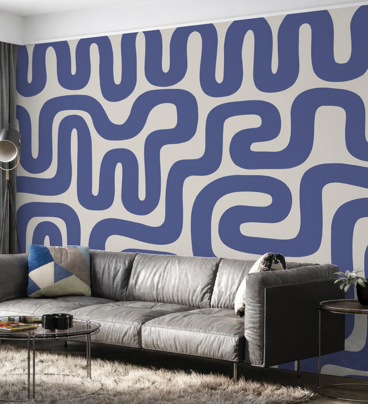 Fototapeta Błękitne linie nawijania