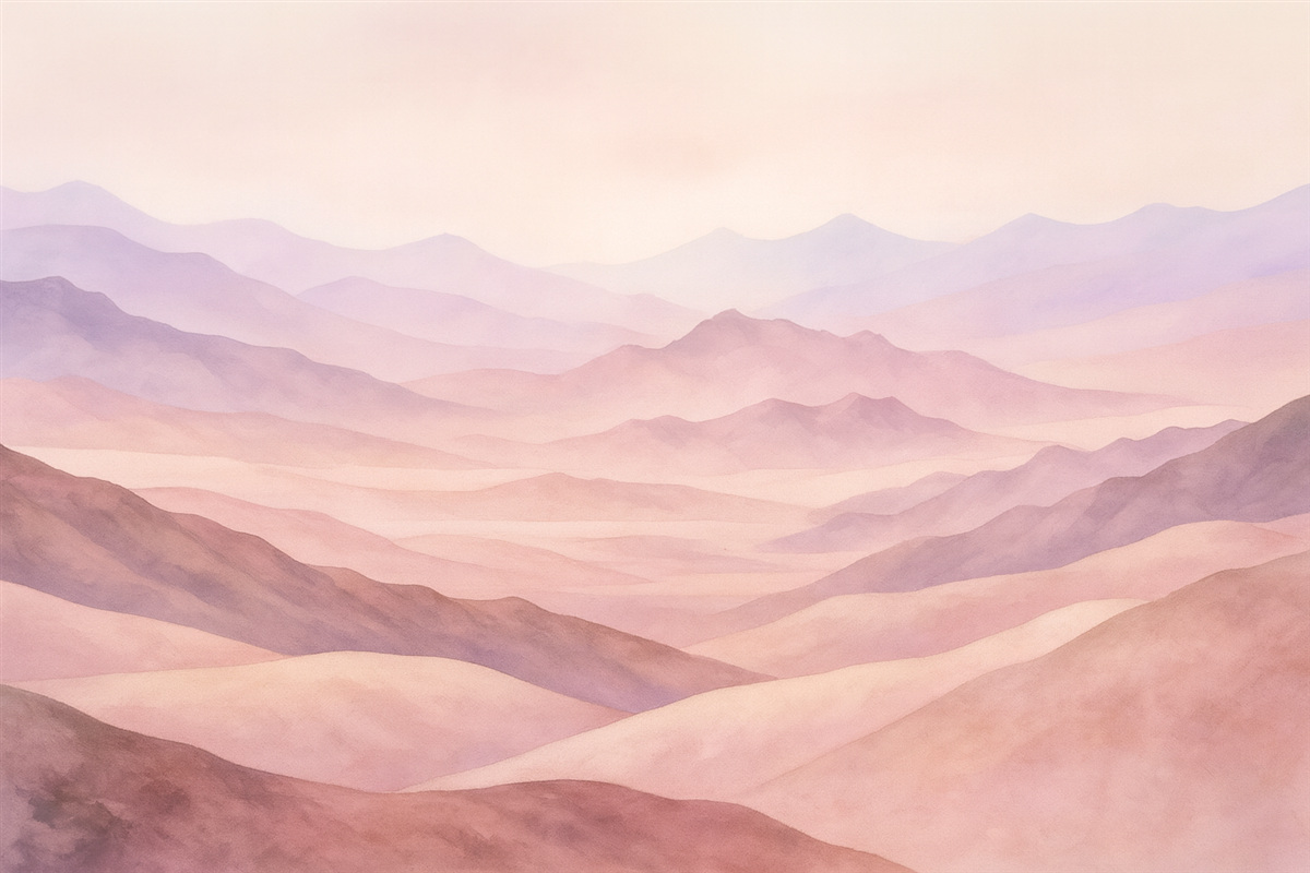 Fototapeta Spokojne wzniesienia o poranku.