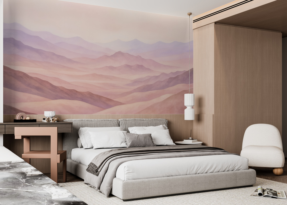 Fototapeta Spokojne wzniesienia o poranku.