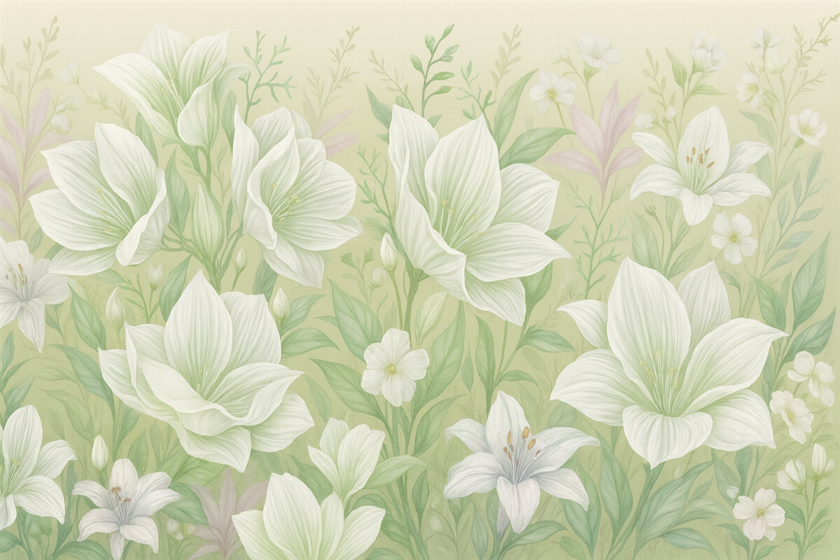 Fototapeta Wspaniałe dużej wielkości kwiaty z liliami.