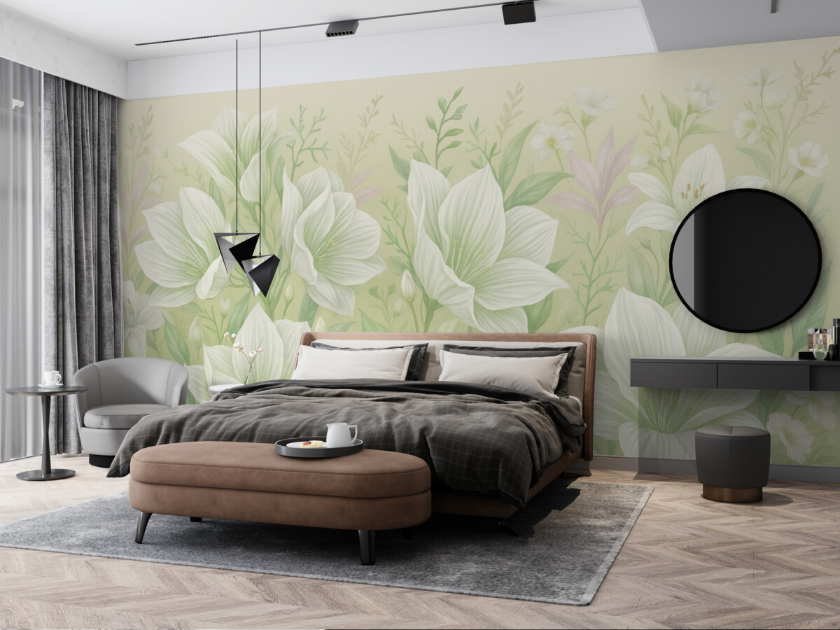 Fototapeta Wspaniałe dużej wielkości kwiaty z liliami.