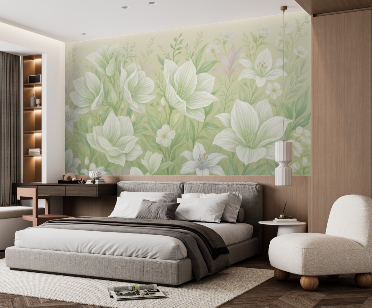 Fototapeta Wspaniałe dużej wielkości kwiaty z liliami.