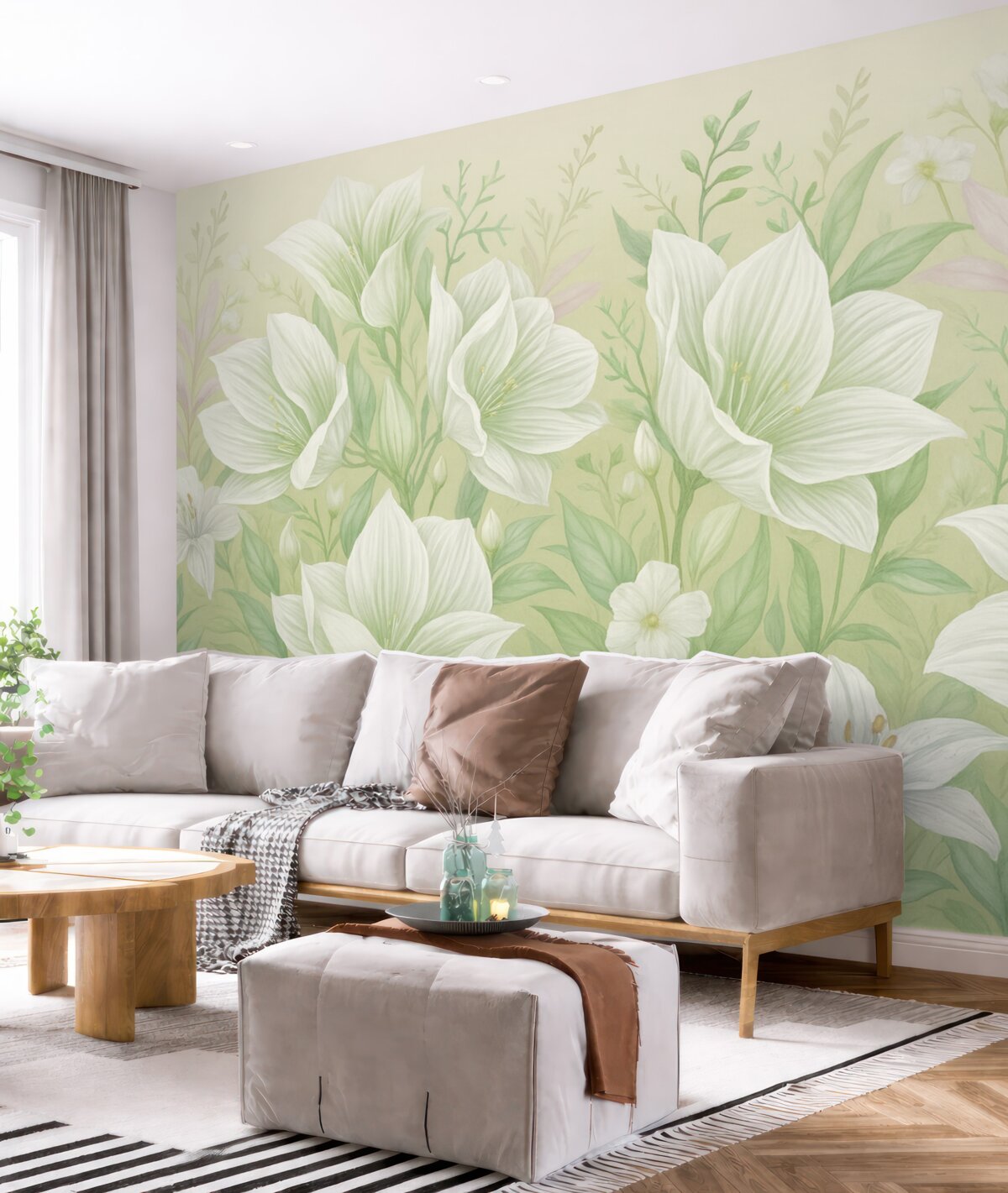 Fototapeta Wspaniałe dużej wielkości kwiaty z liliami.