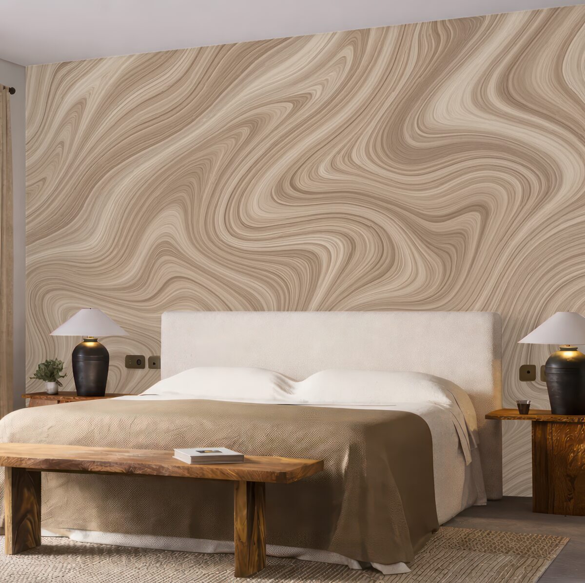 Fototapeta Abstrakcja, plamy, subtelny beżowy odcień.