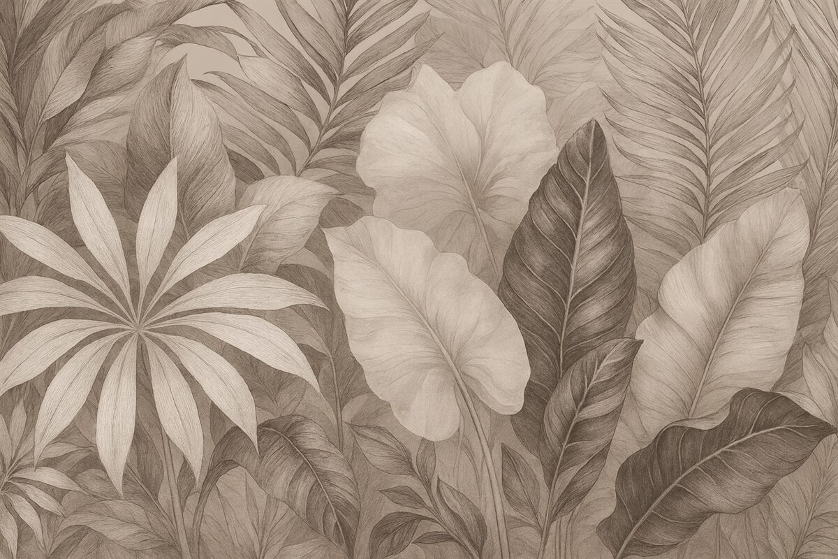 Fototapeta Ogromne tropikalne liście.