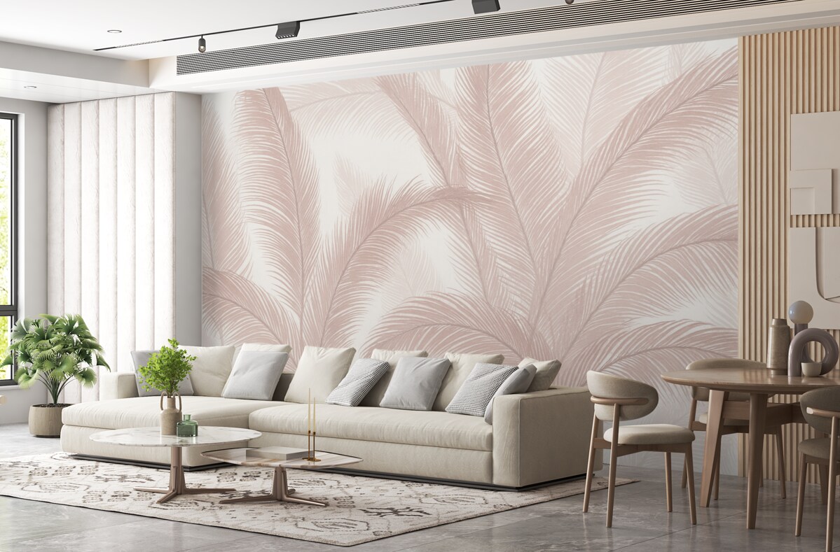 Fototapeta Palmowe liście w różowym kolorze.