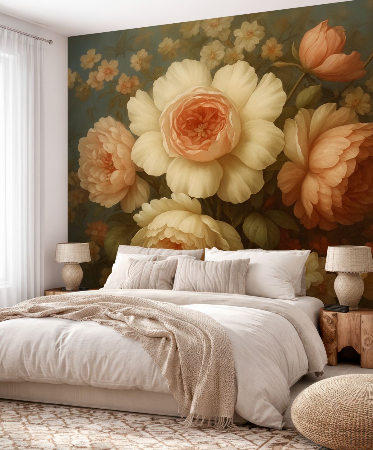 Fototapeta Klasyczny bukiet kwiatów na ciemnym tle.