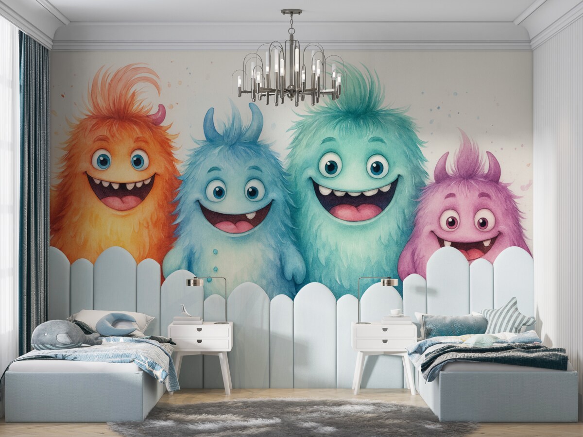 Fototapeta Rysunkowe potwory akwarelą.