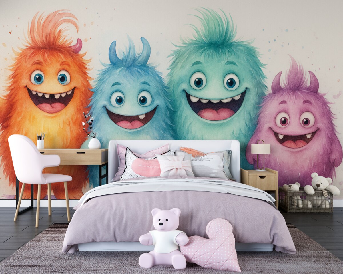 Fototapeta Rysunkowe potwory akwarelą.