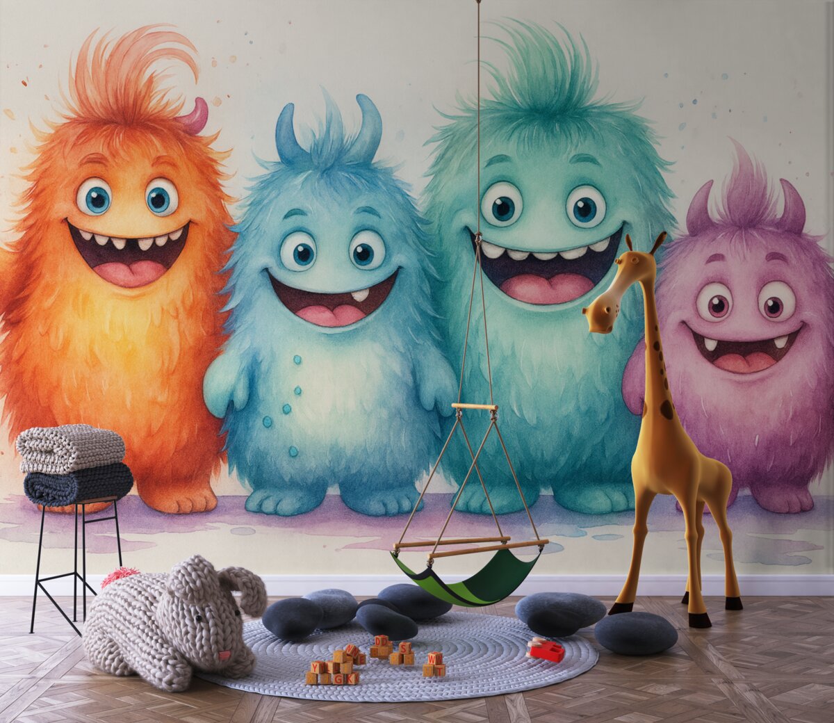 Fototapeta Rysunkowe potwory akwarelą.