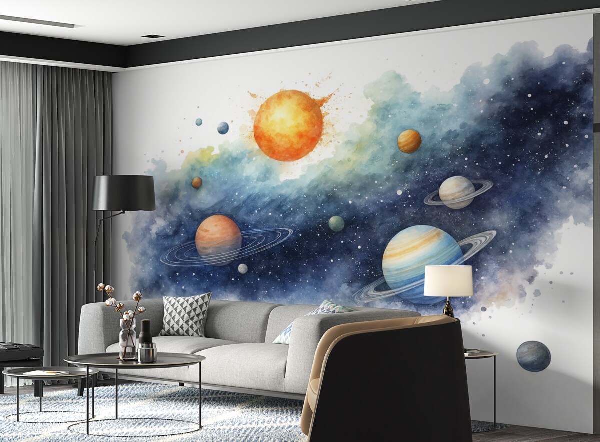 Fototapeta Akwaforta wszechświata, ciała niebieskie, słońce, konstelacje.