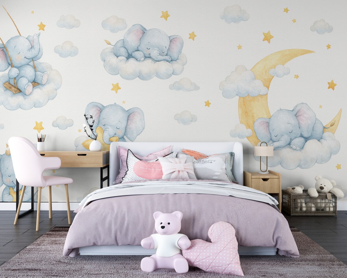 Fototapeta Słonie z opowiadań dla najmłodszych.