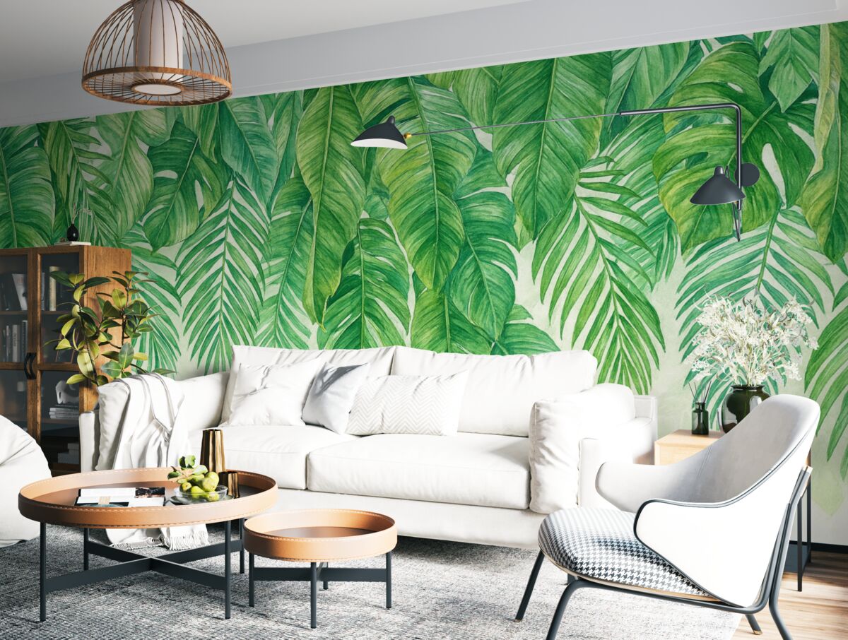 Fototapeta Zielone liście tropikalne.