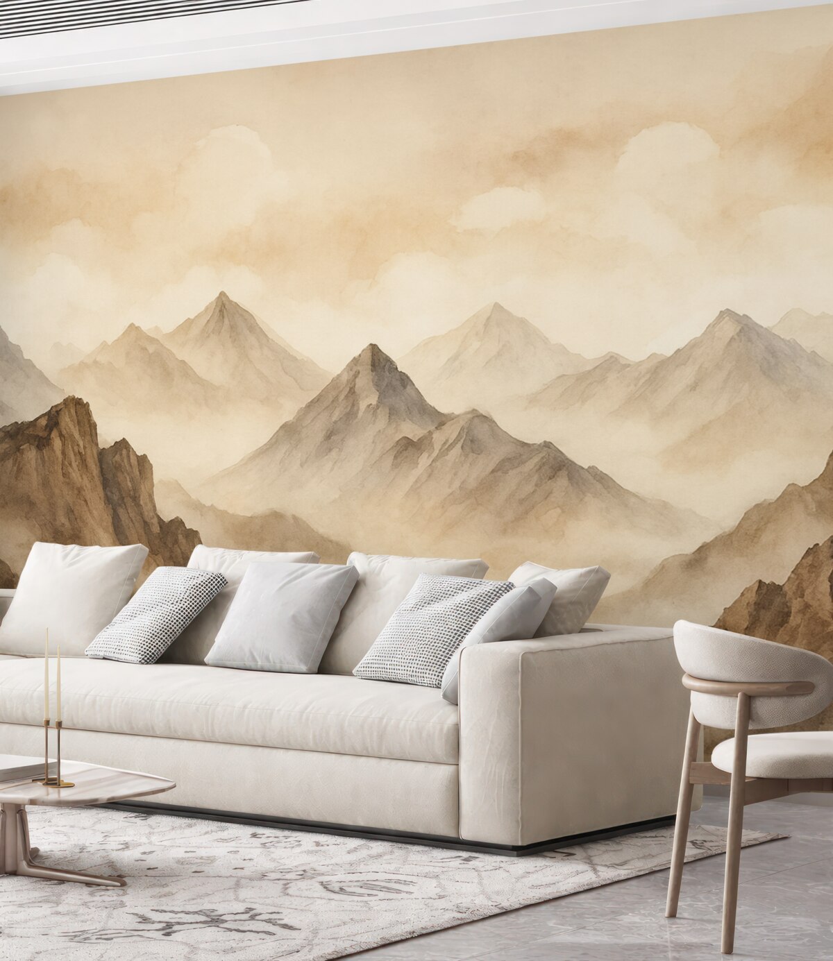 Fototapeta Ciszy szczyty w subtelnych barwach akwareli.