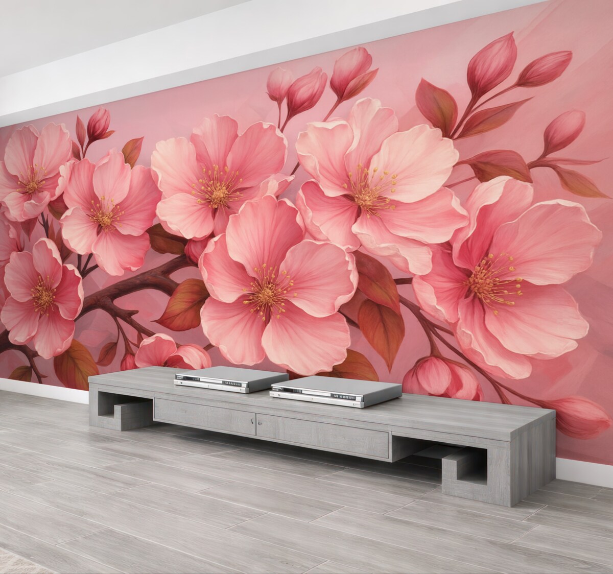 Fototapeta Gałąź rozkwitającej wiśni.